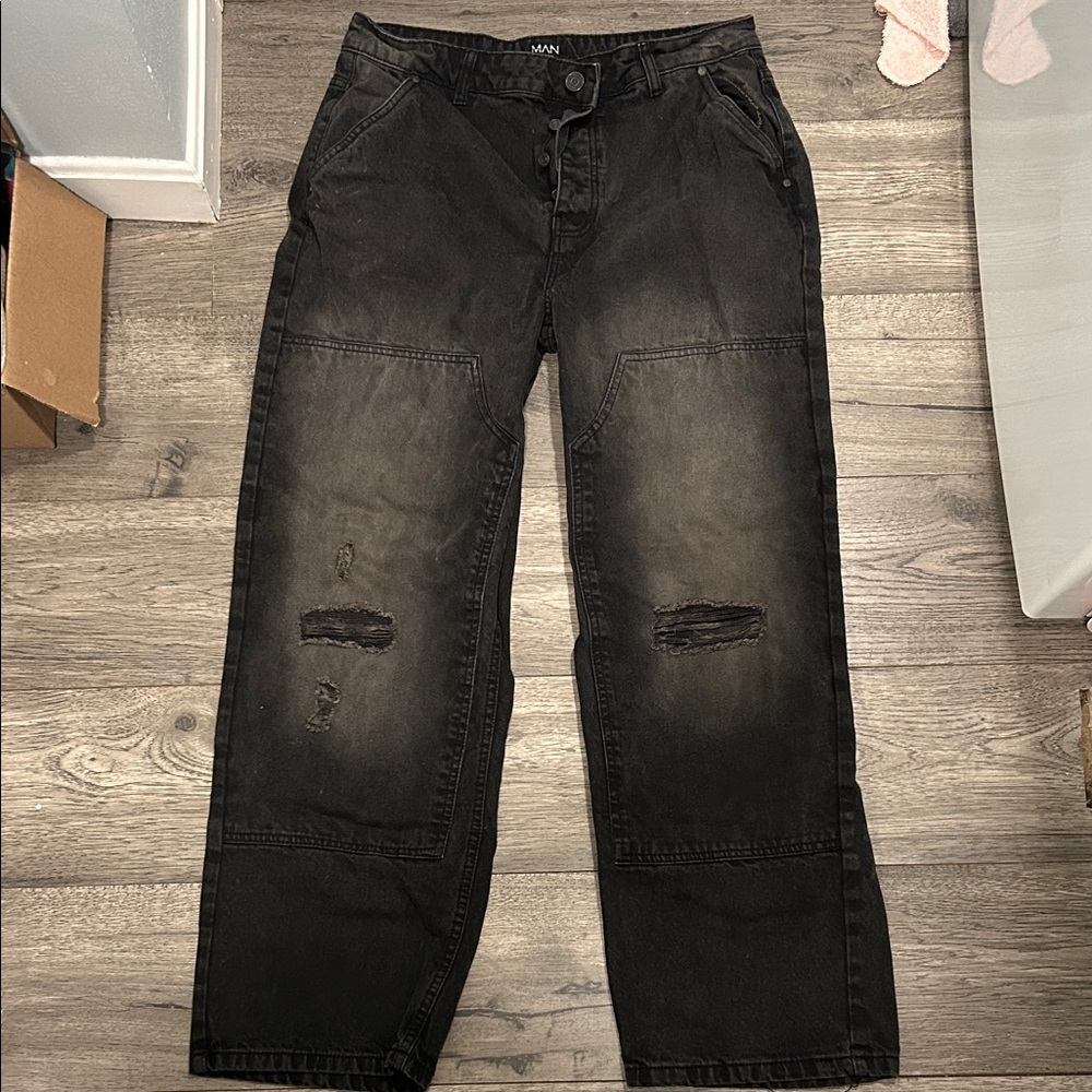 Boohoo MAN Charcoal Denim Jeans